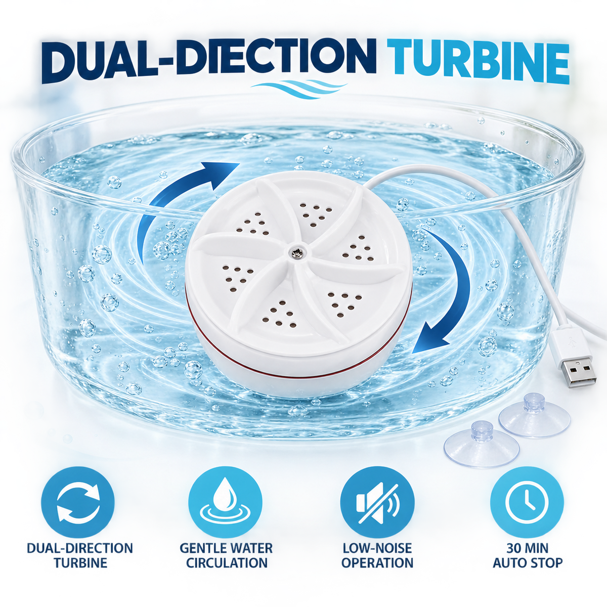 Portable Mini Washing Machine USB Powered Turbo Washer for Underwear Socks and Travel