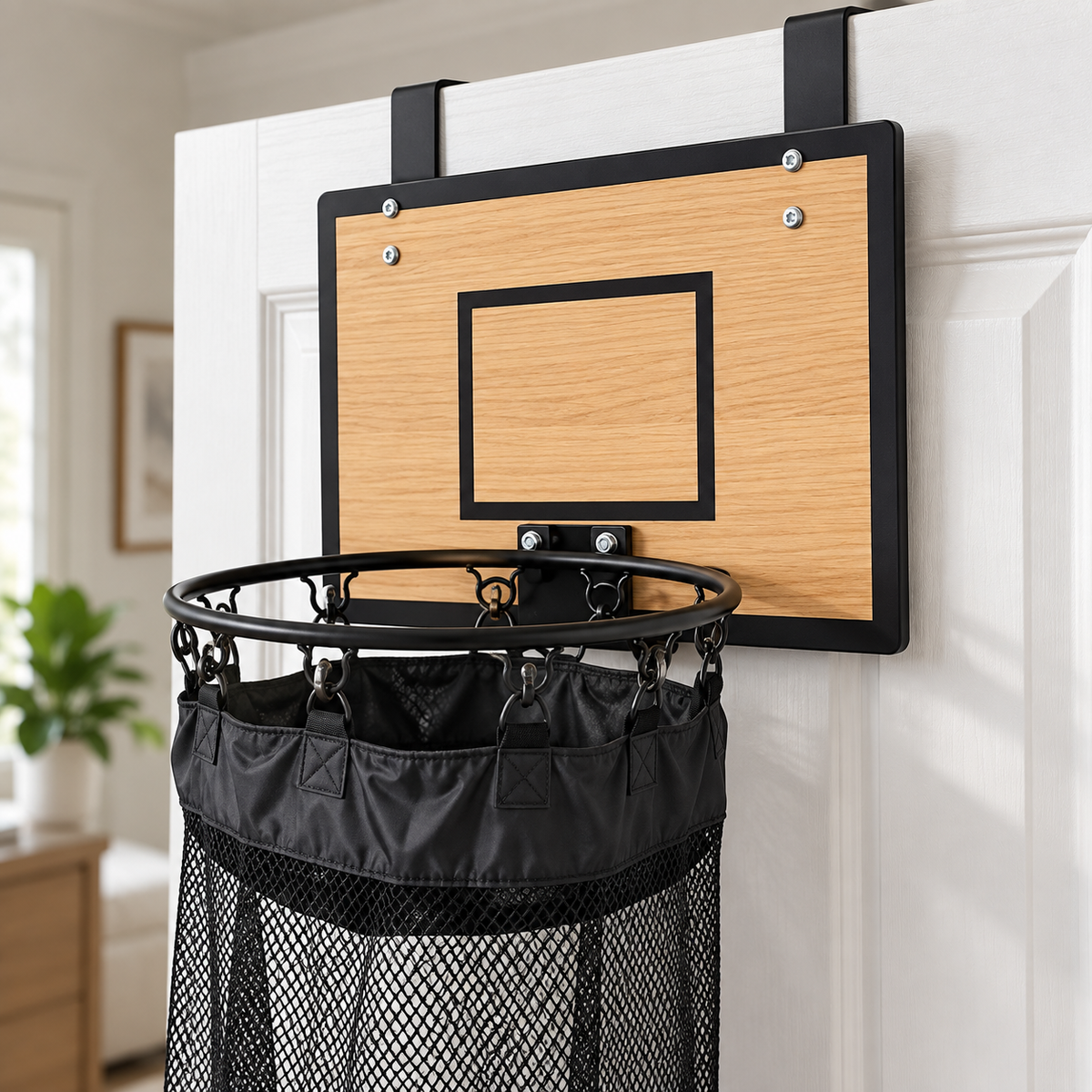 Basketball Catch Net Storage Bag – Extended Hoop Ball Return Organizer for Garage & Backyard Courts