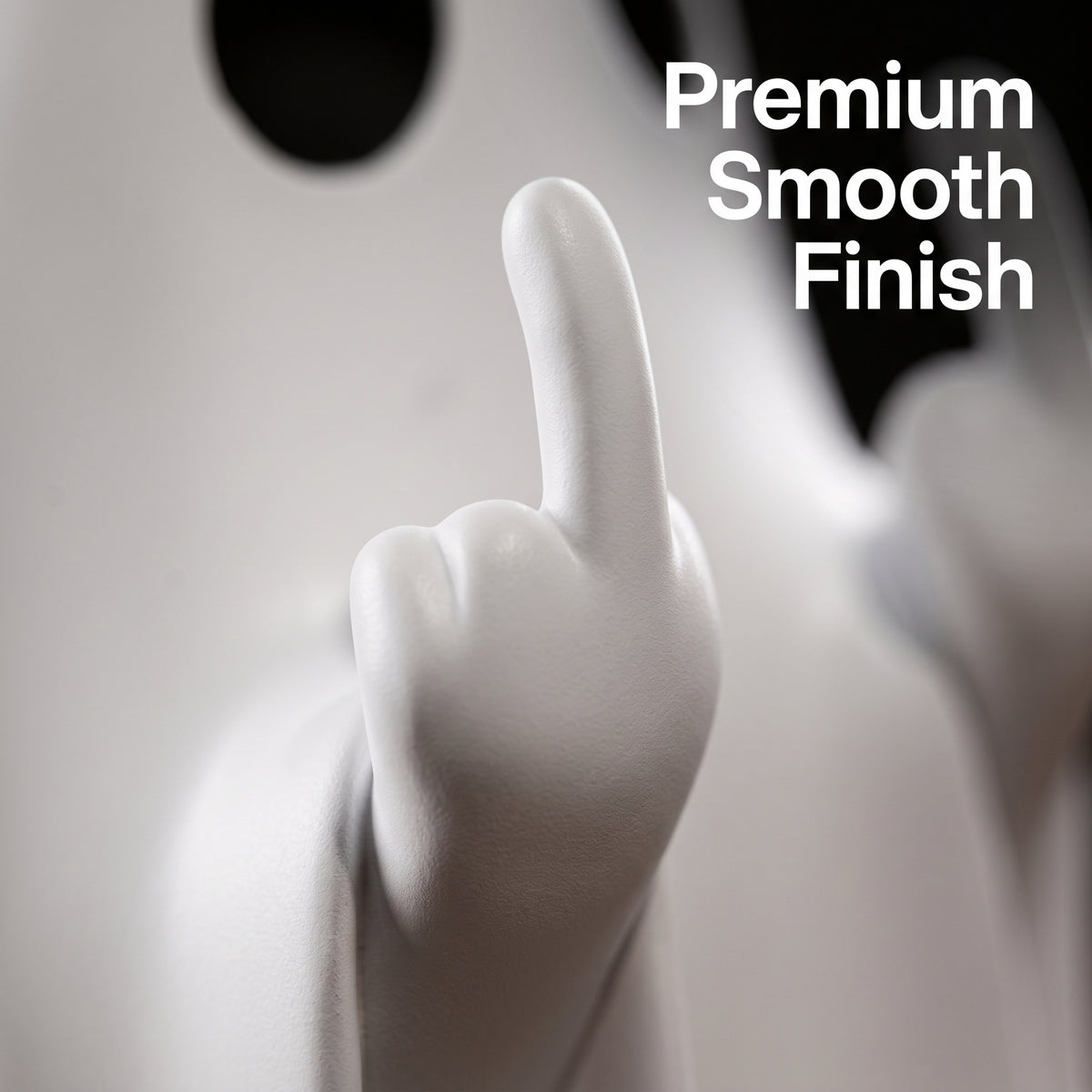 Cute Halloween Ghost Statue with Middle Finger Gesture – Small Spooky Tabletop Decor
