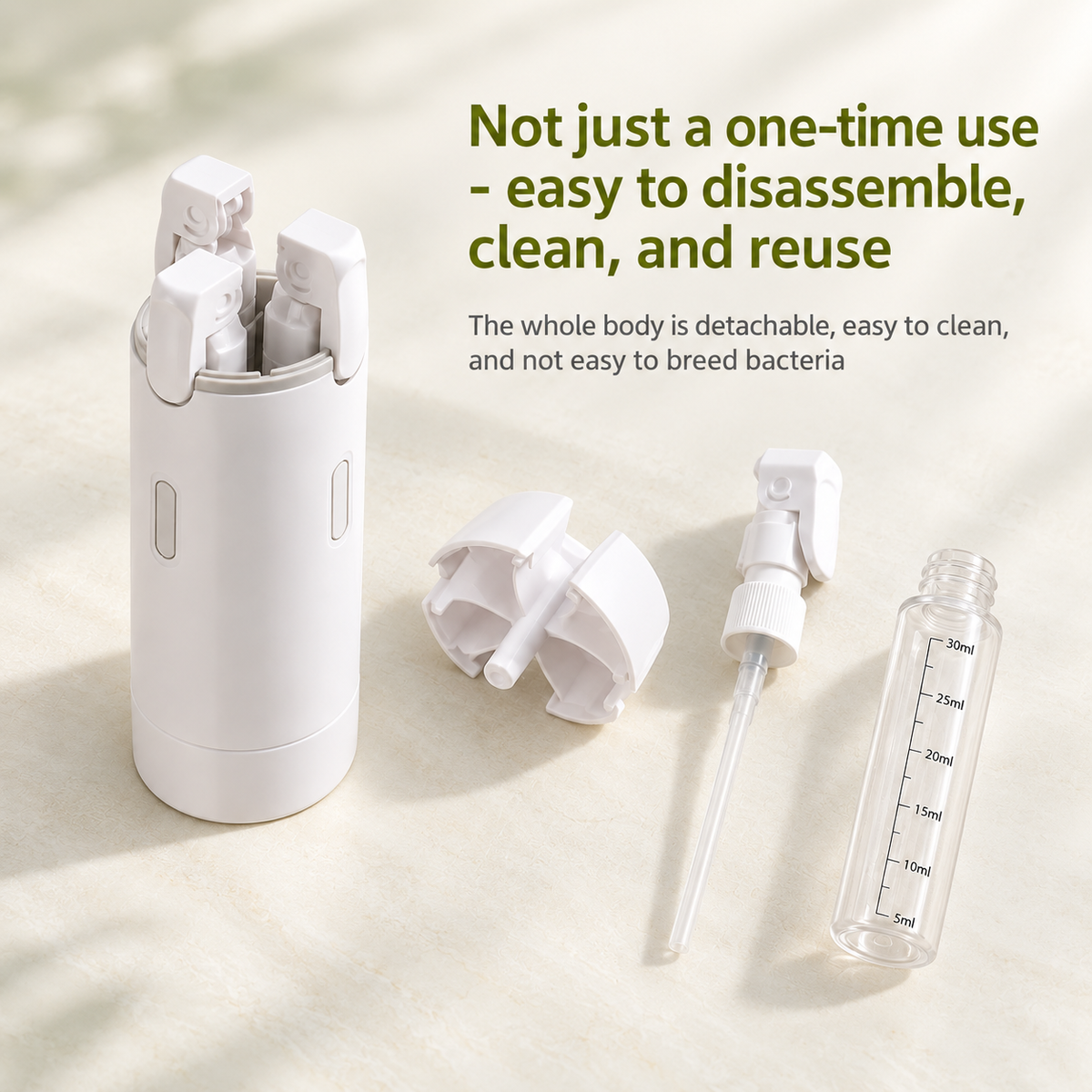 4-in-1 Refillable Travel Toiletry Dispenser with Four 30 mL Bottles