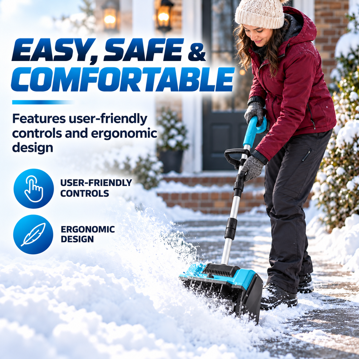 Cordless Snow Shovel – 18–21V Battery-Powered Electric Snow Thrower
