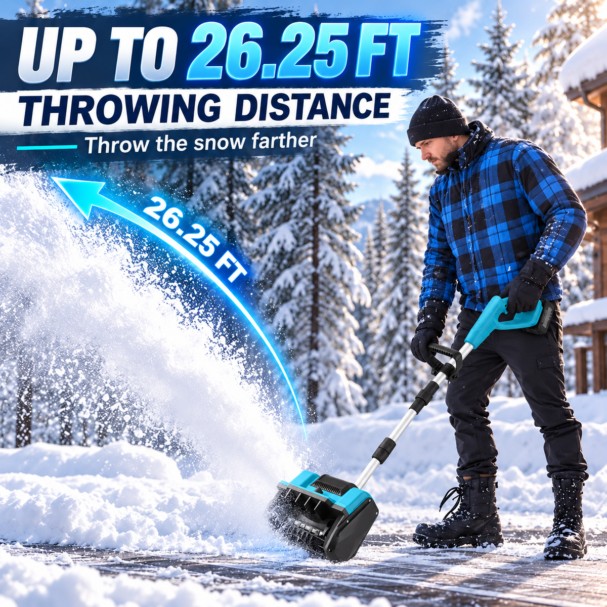 Cordless Snow Shovel – 18–21V Battery-Powered Electric Snow Thrower
