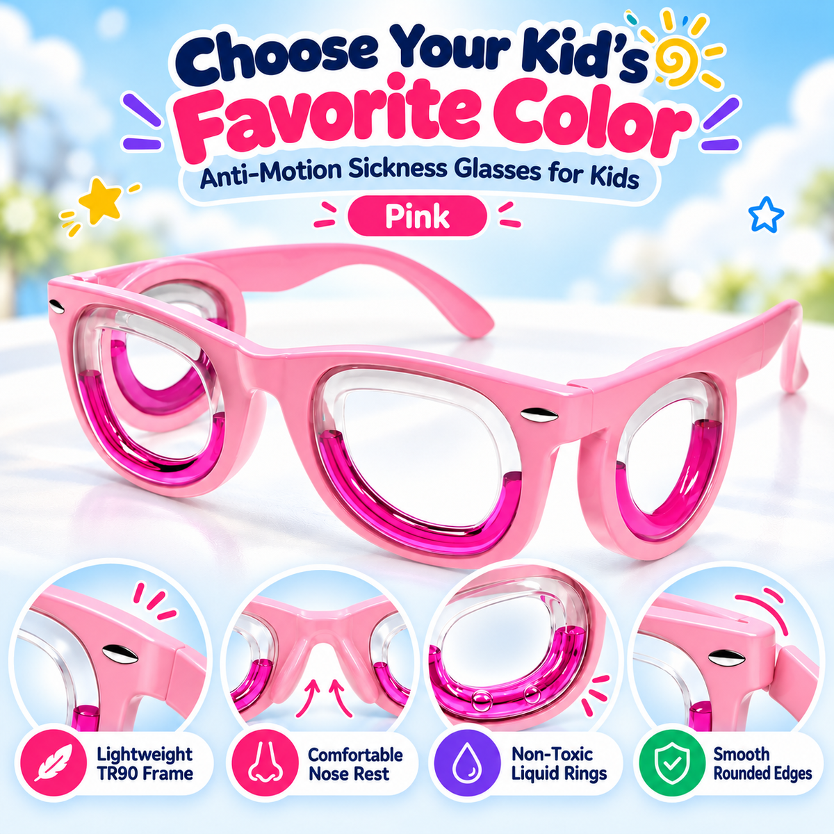 Kids' Motion Sickness Travel Glasses