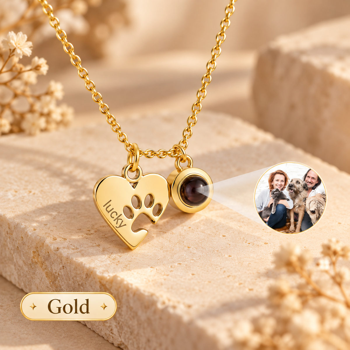 Personalized Pet Photo Projection Necklace