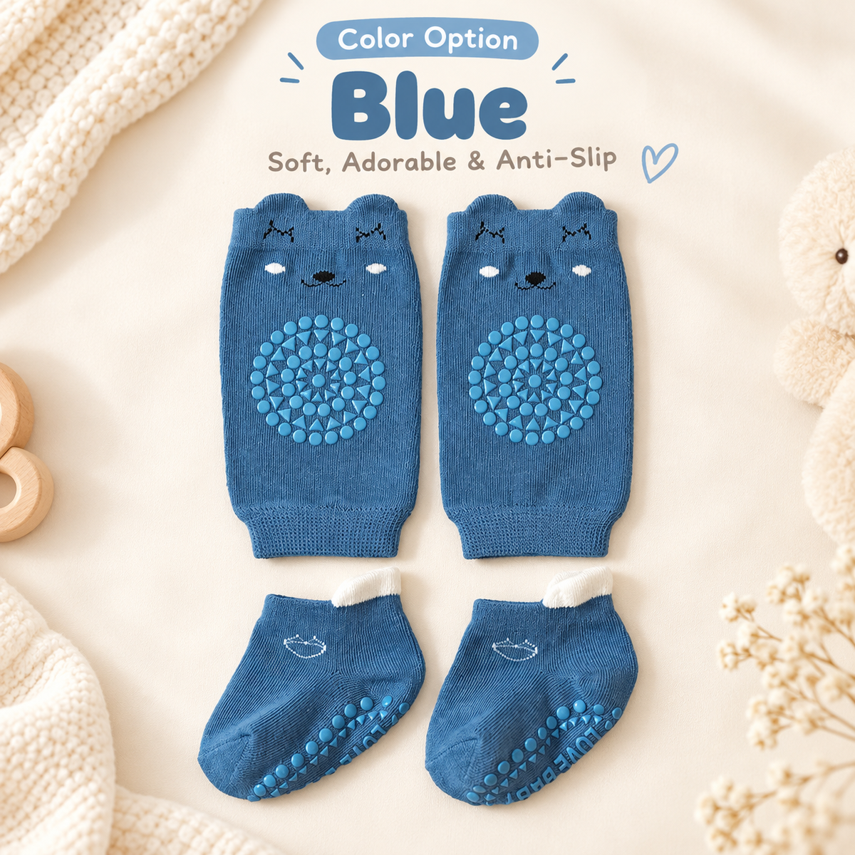 Baby Anti-Slip Knee Pad Socks