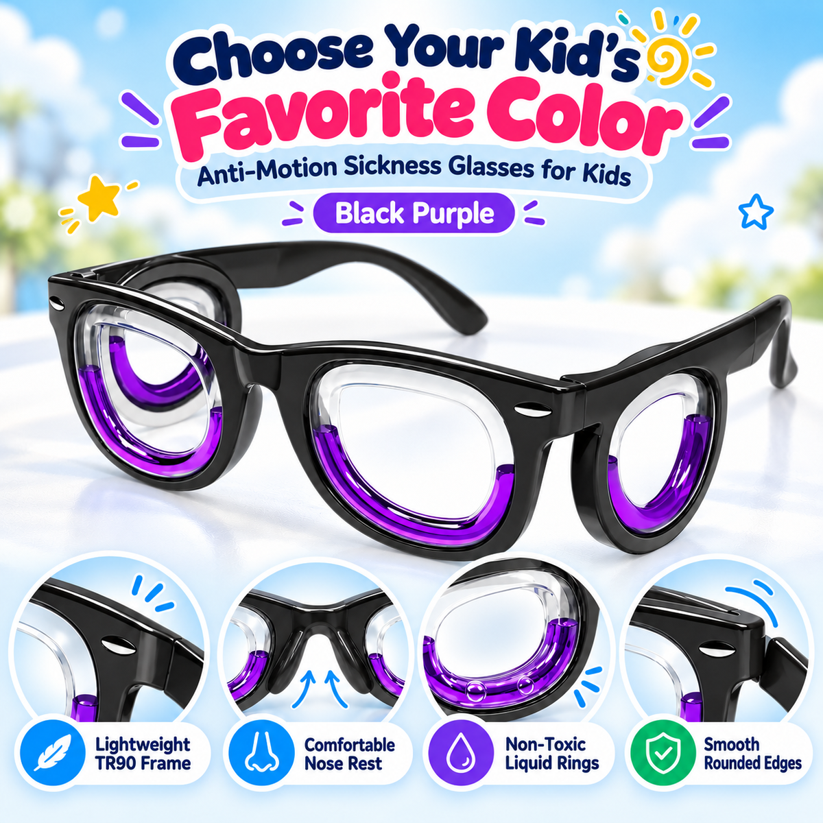 Kids' Motion Sickness Travel Glasses