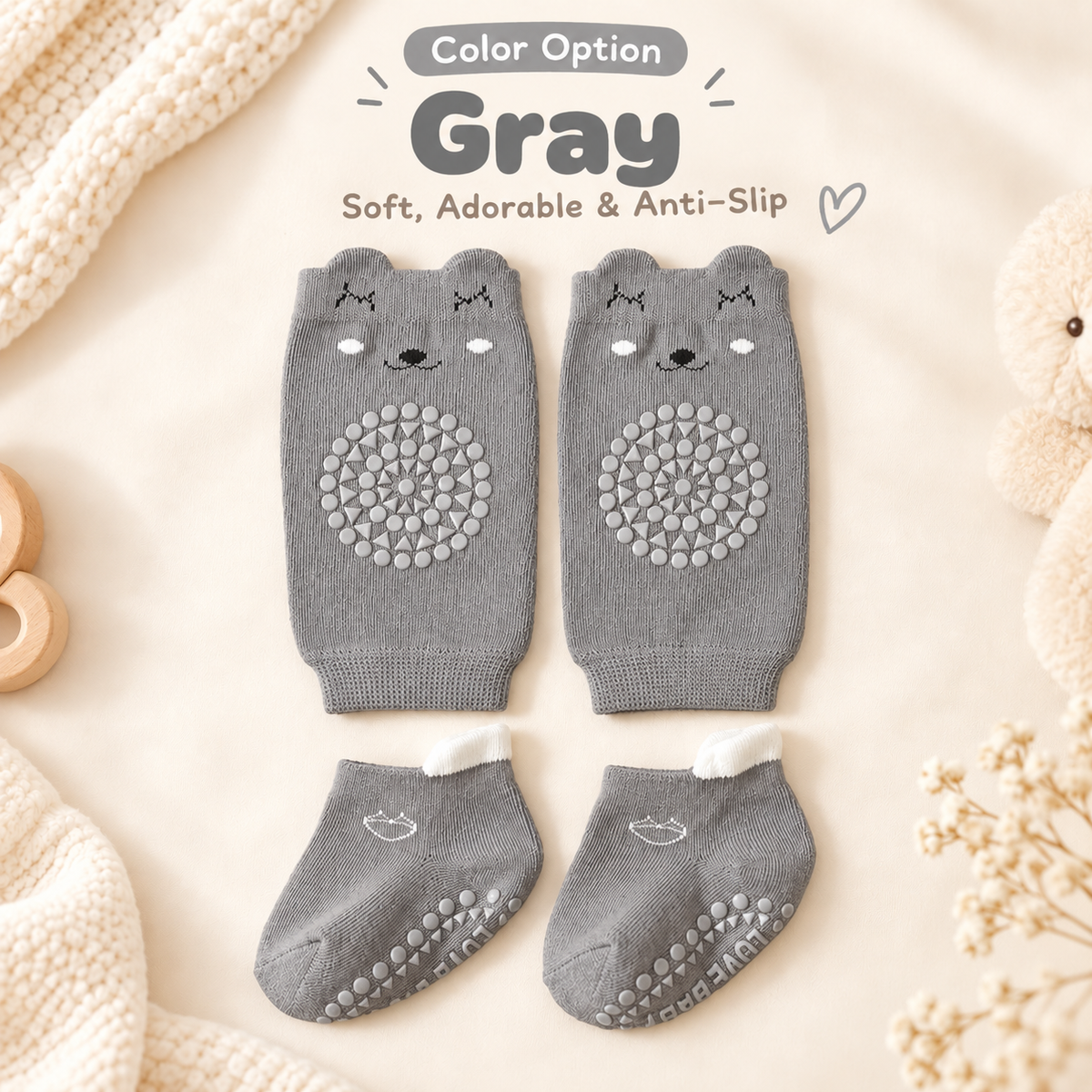 Baby Anti-Slip Knee Pad Socks