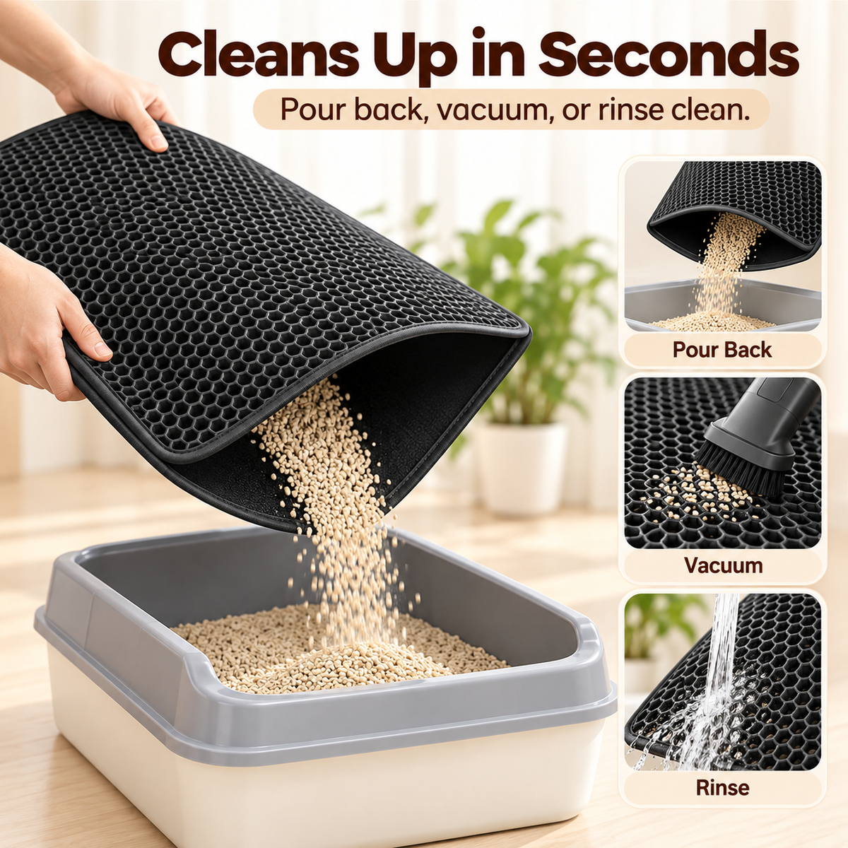Double Layer Honeycomb Cat Litter Mat Waterproof Litter Trap Pad