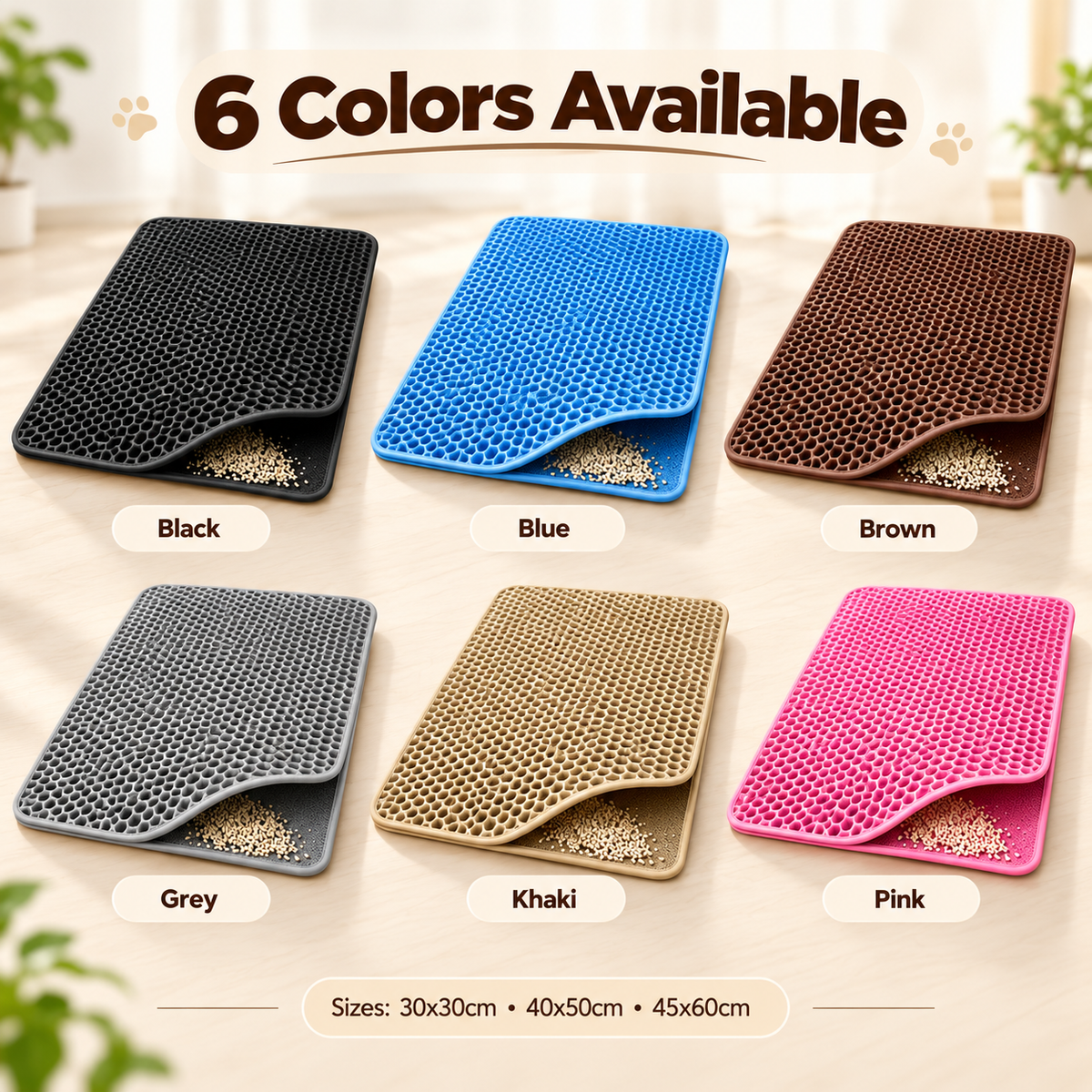 Double Layer Honeycomb Cat Litter Mat Waterproof Litter Trap Pad