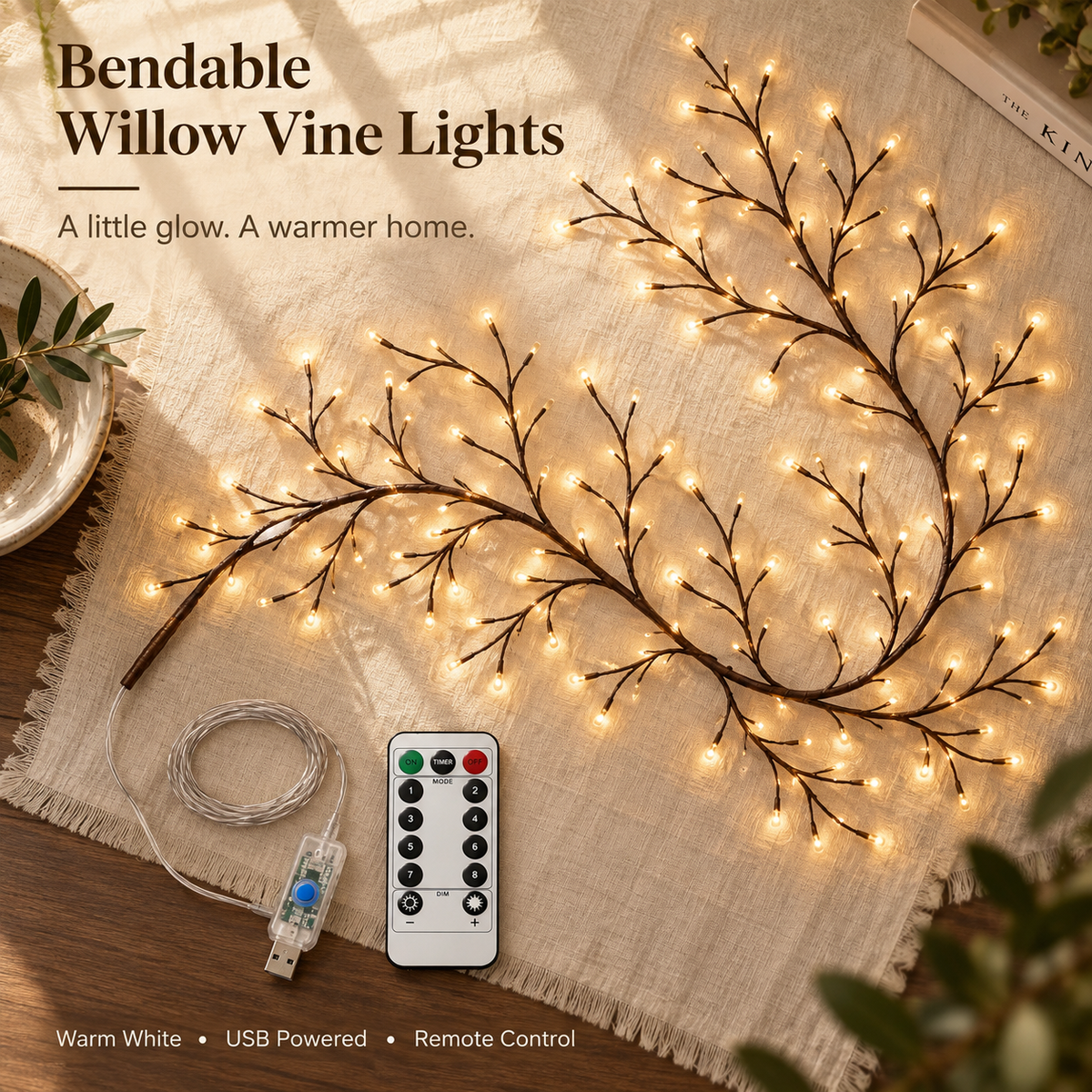 USB Vine String Light with Remote