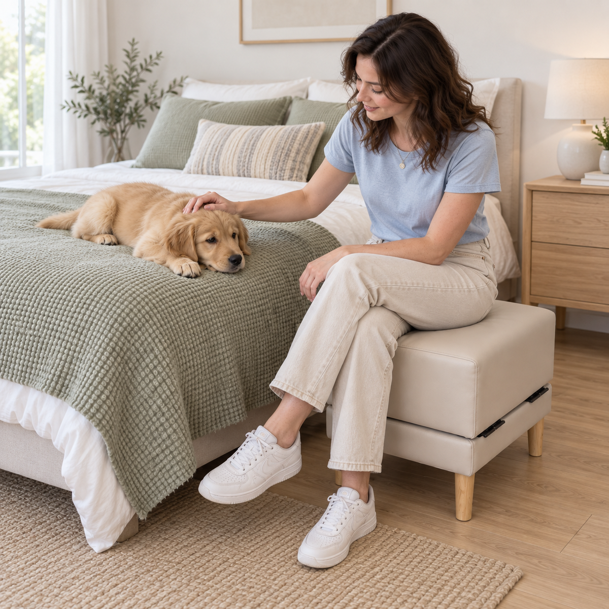 Foldable Wave Pet Ramp & Stool