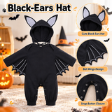 Baby Bat Halloween Romper Costume with Hat Cotton Blend Infant Jumpsuit