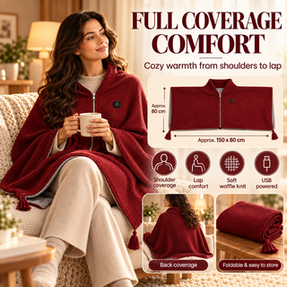 USB Heated Wearable Shawl Blanket