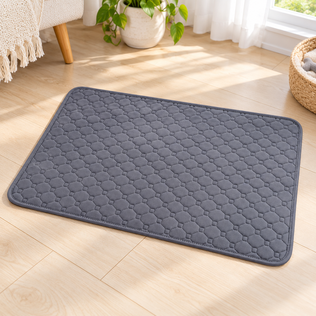 Reusable Washable Dog Pee Pad, 4-Layer Waterproof Pet Training Mat