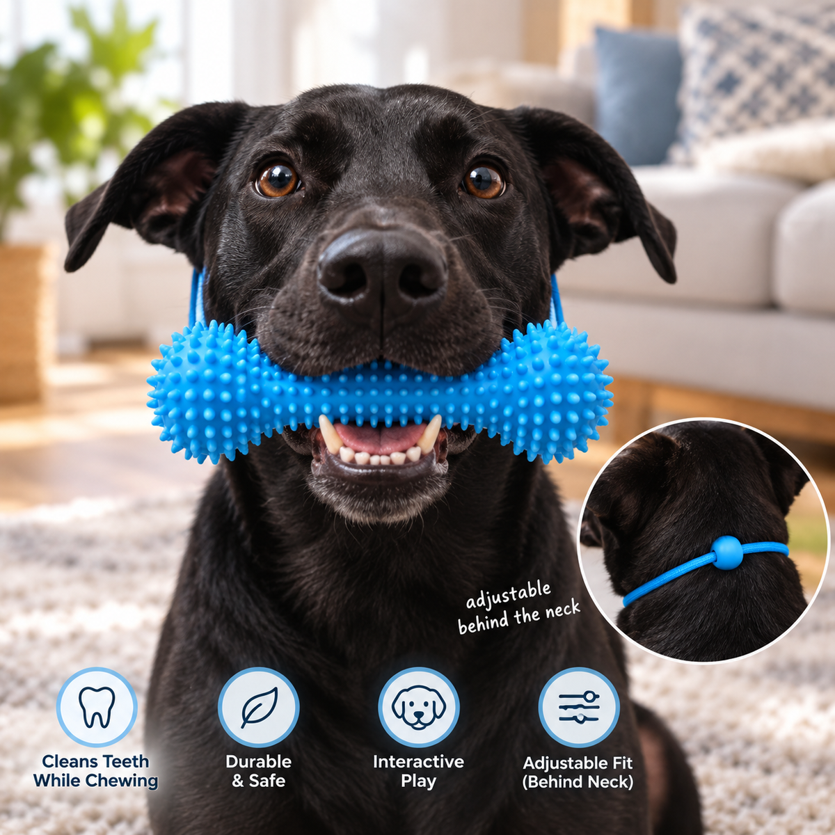 Dual-Action Canine Dental Prop, Dog Teeth Brushing Support Tool