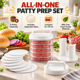 Stackable Burger Patty Maker & Freezer Press