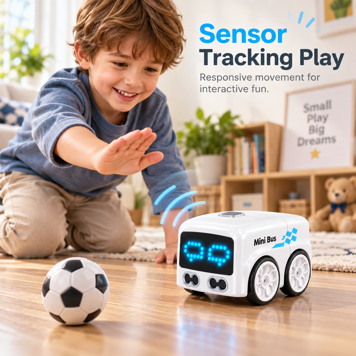 Smart Mini Bus RC Car with Gesture Control, Line Tracking and Interactive Play Modes