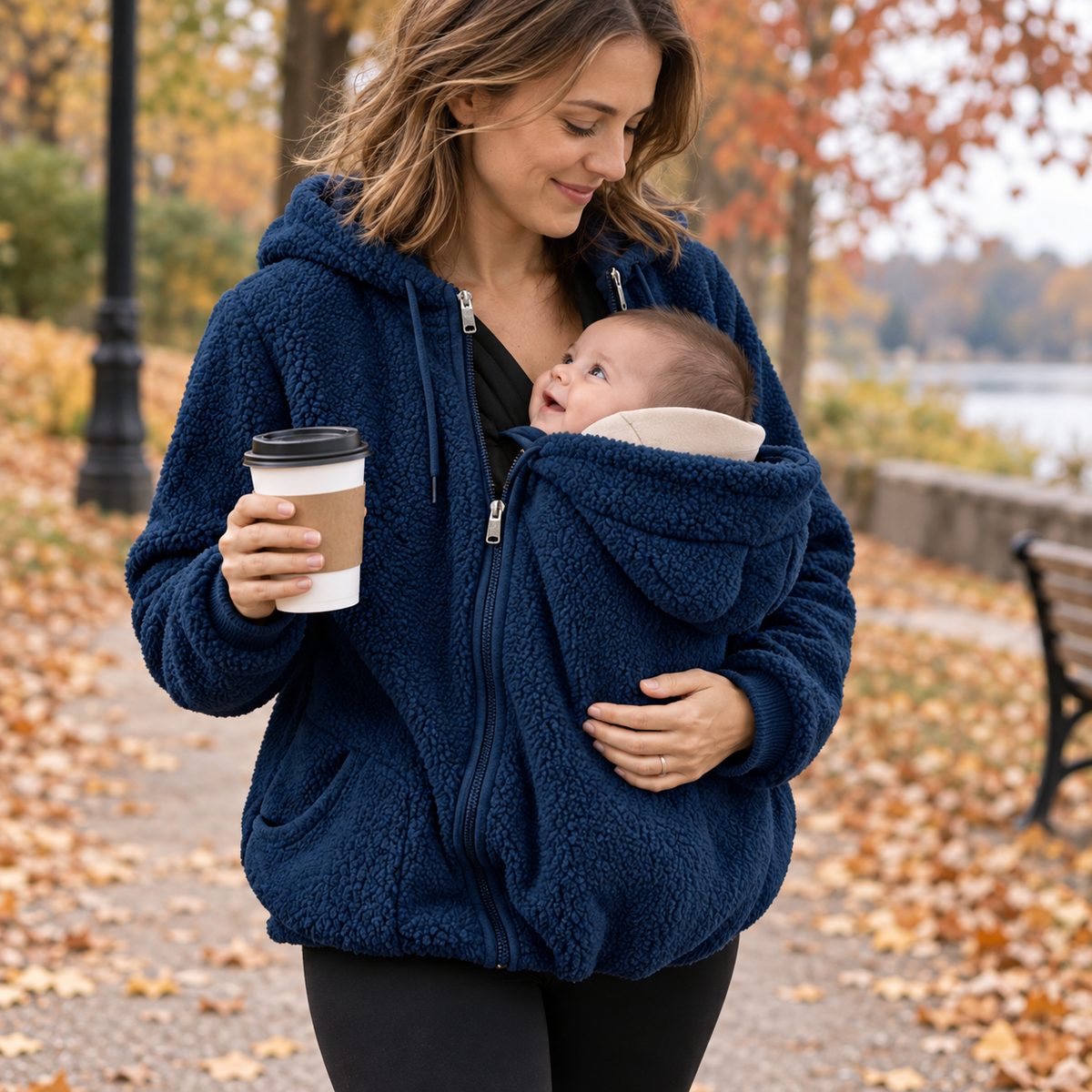 CozyNest 2-in-1 Sherpa Babywearing Hoodie