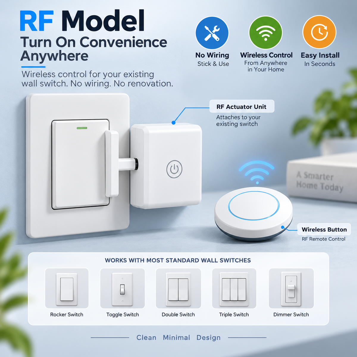 Wireless Light Switch Button Pusher – Rechargeable Remote Control Switch Robot