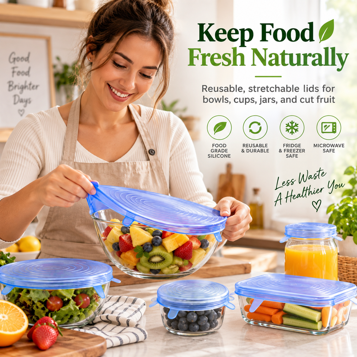 6-Piece Reusable Silicone Stretch Lids