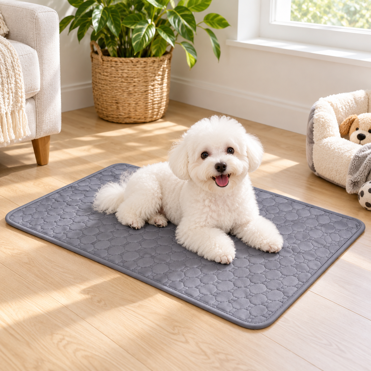 Reusable Washable Dog Pee Pad, 4-Layer Waterproof Pet Training Mat