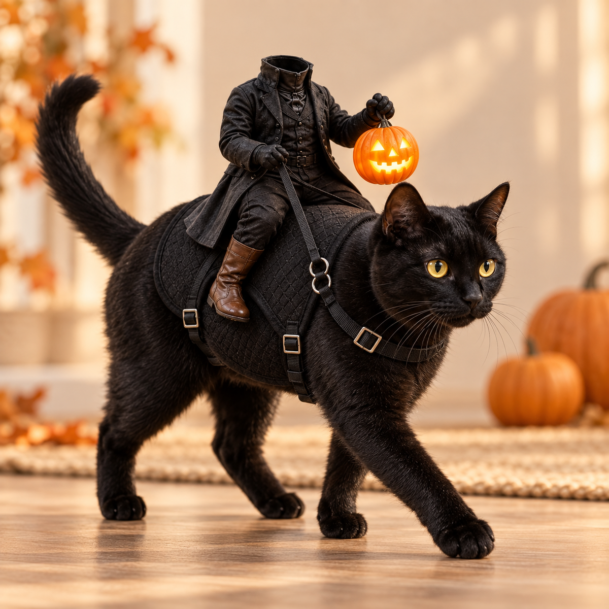 Headless Horseman 3D Ride-On Cat Costume