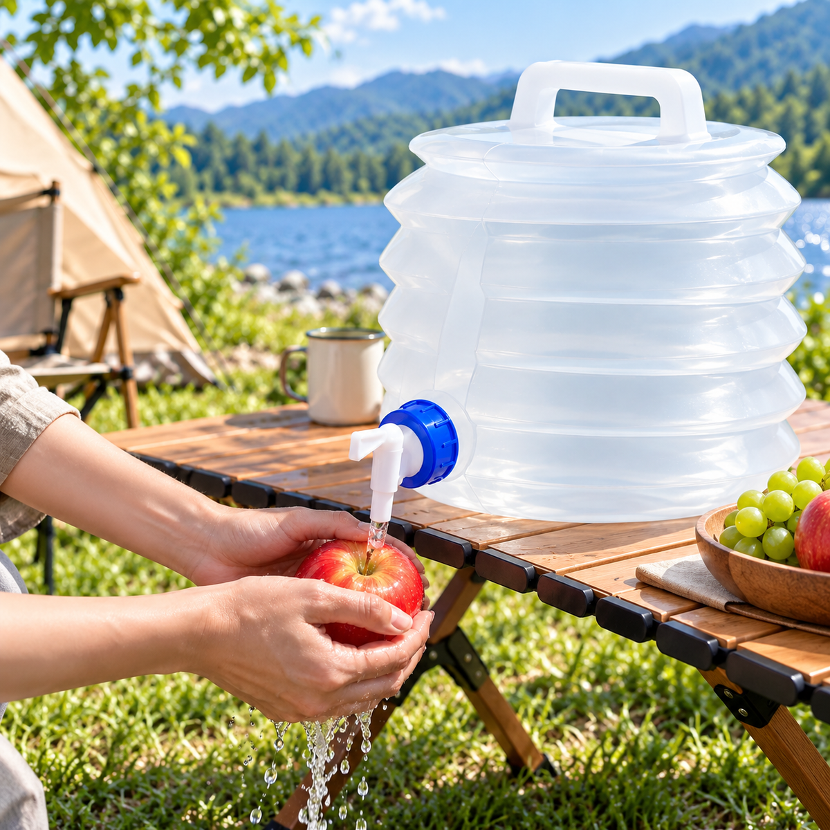 Collapsible Water Container with Spigot – Portable Foldable Water Storage Jug for Camping & Travel