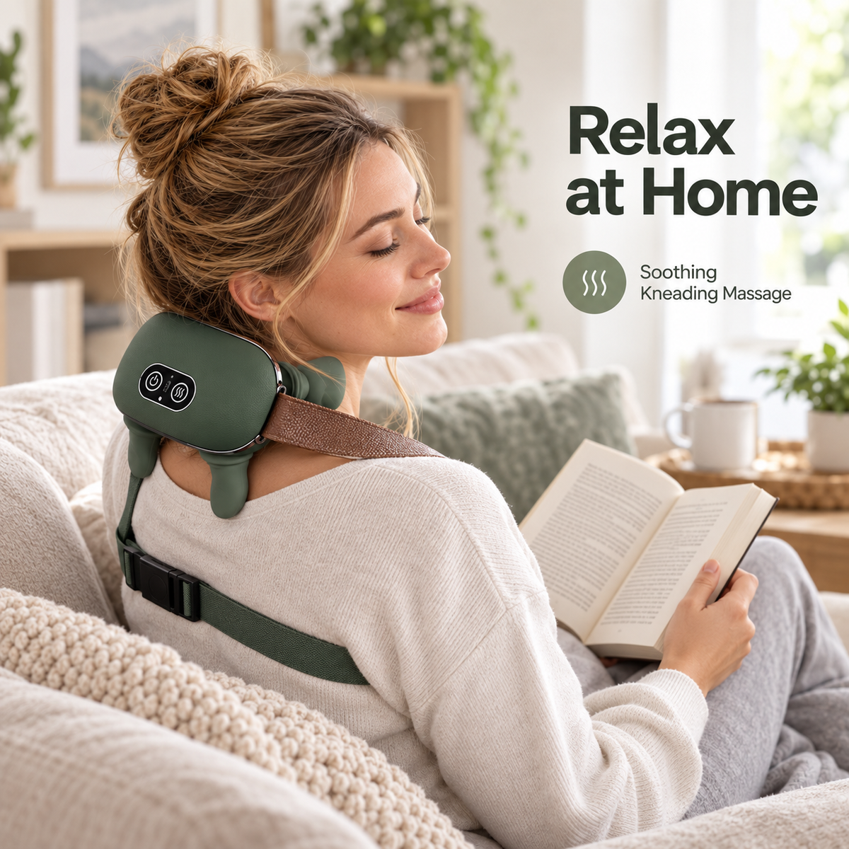 4D Bionic Finger Neck & Shoulder Massager, Wireless Deep-Kneading Trapezius Massager