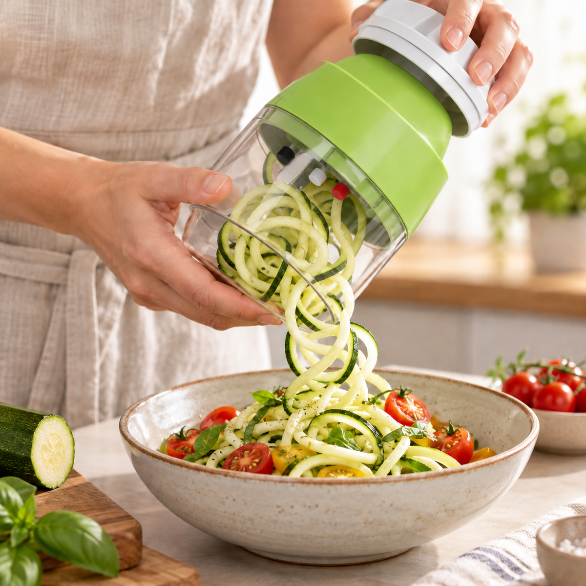 TwistCut 4-in-1 Manual Vegetable Spiralizer