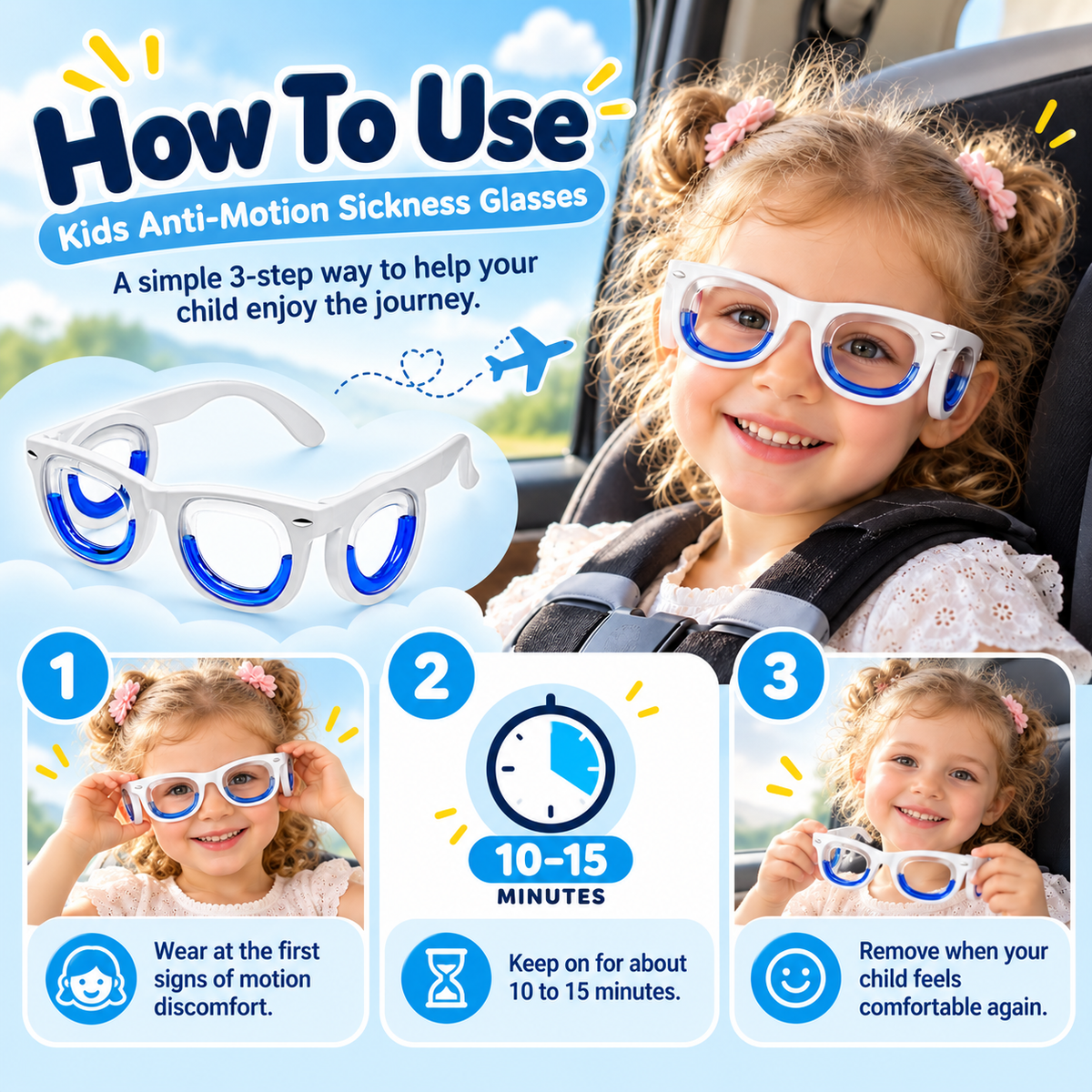 Kids' Motion Sickness Travel Glasses