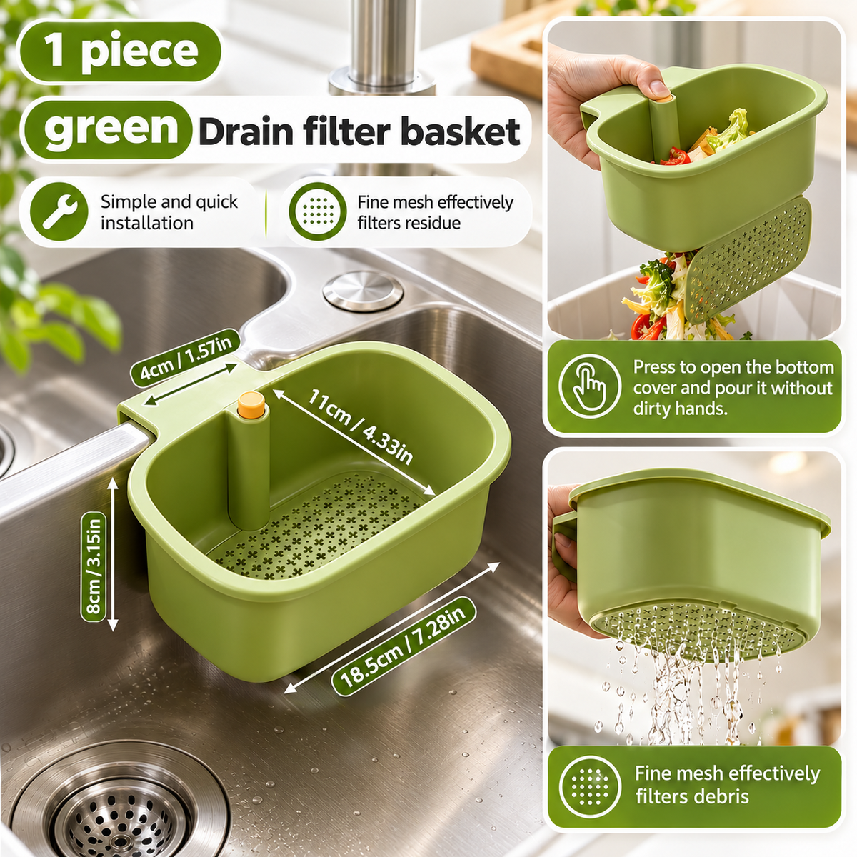 Faucet Hanging Sink Drain Basket