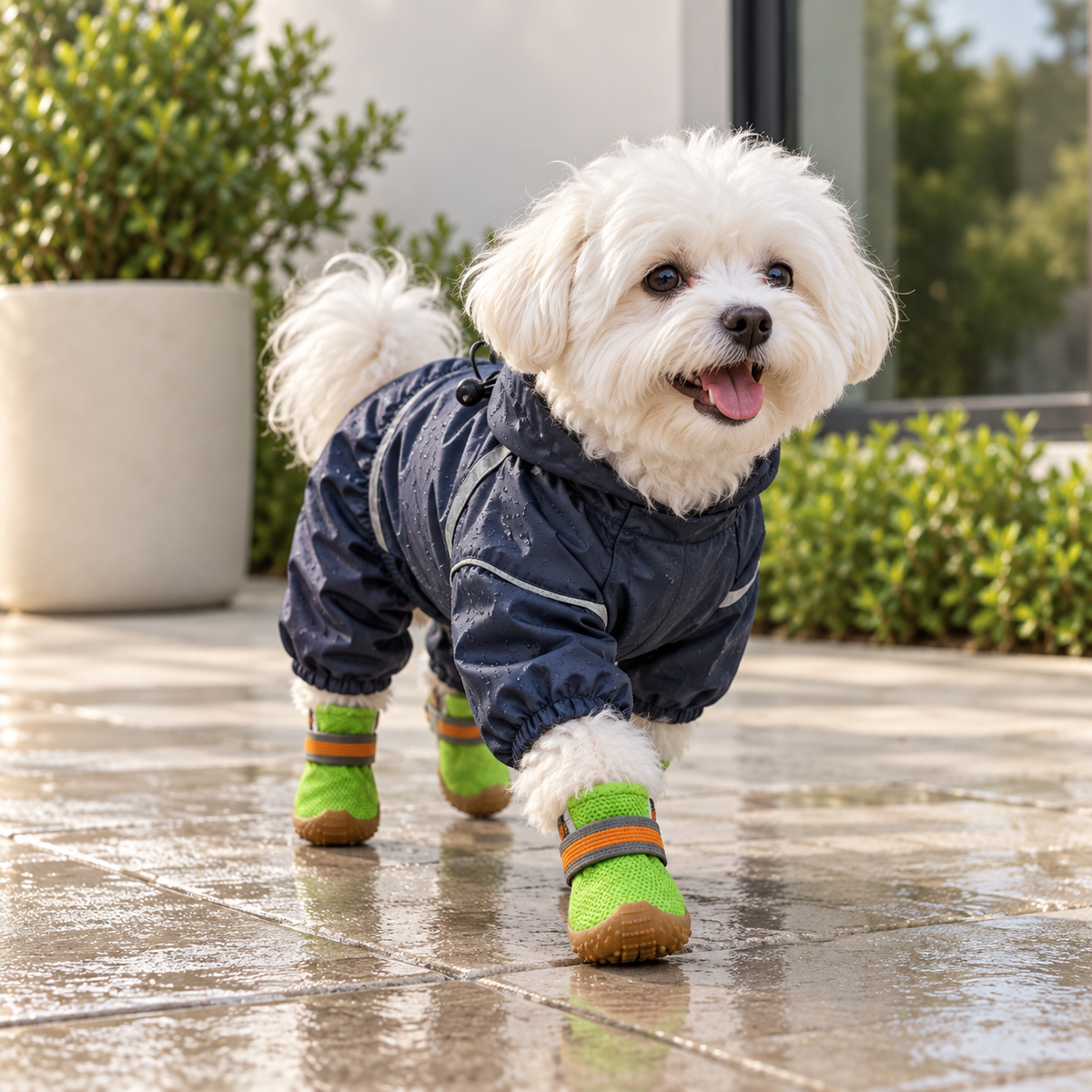 Breathable Mesh Dog Boots – Adjustable Non-Slip Paw Protectors, 4-Pack