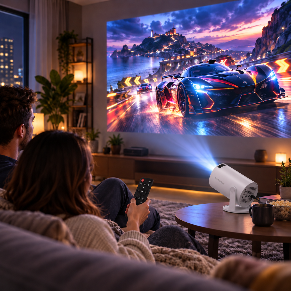 HY300 Pro Portable Smart Projector - Native 720P, Android 14, WiFi 6 & Bluetooth 5.4