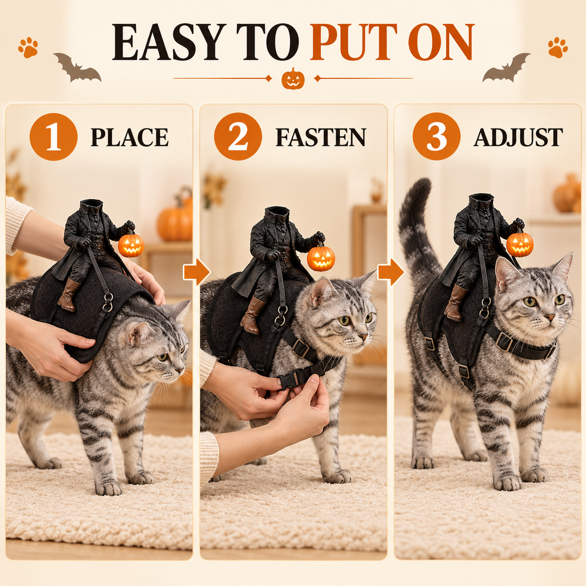 Headless Horseman 3D Ride-On Cat Costume