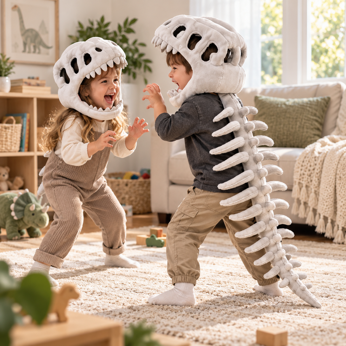 3D Dinosaur Skeleton Plush Costume Prop