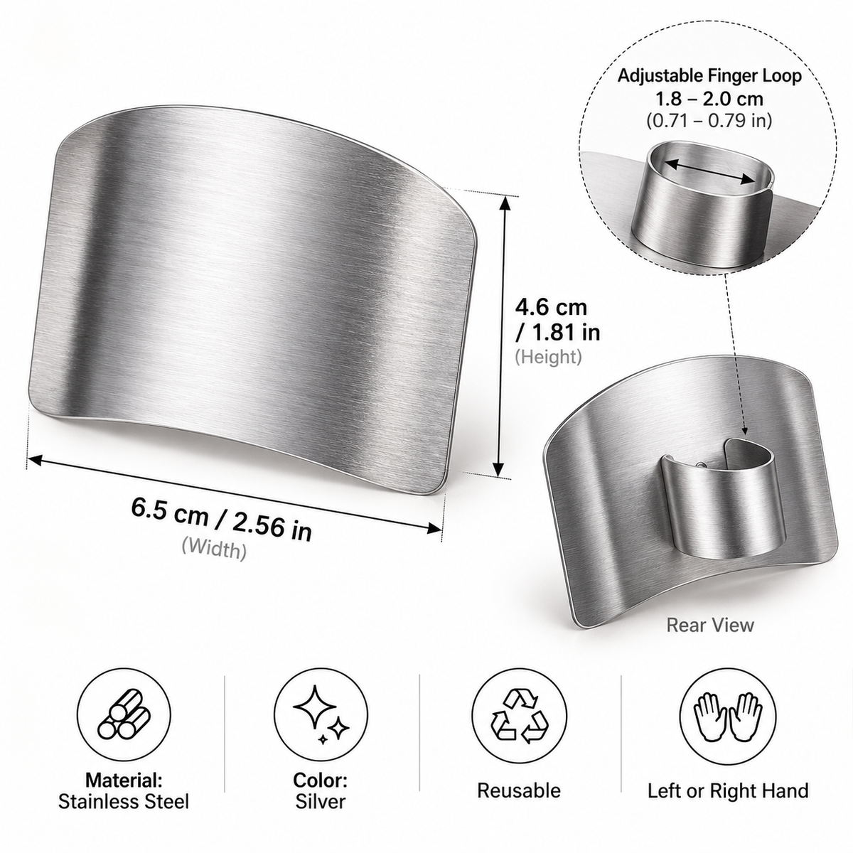 SafeSlice Stainless Steel Finger Guard
