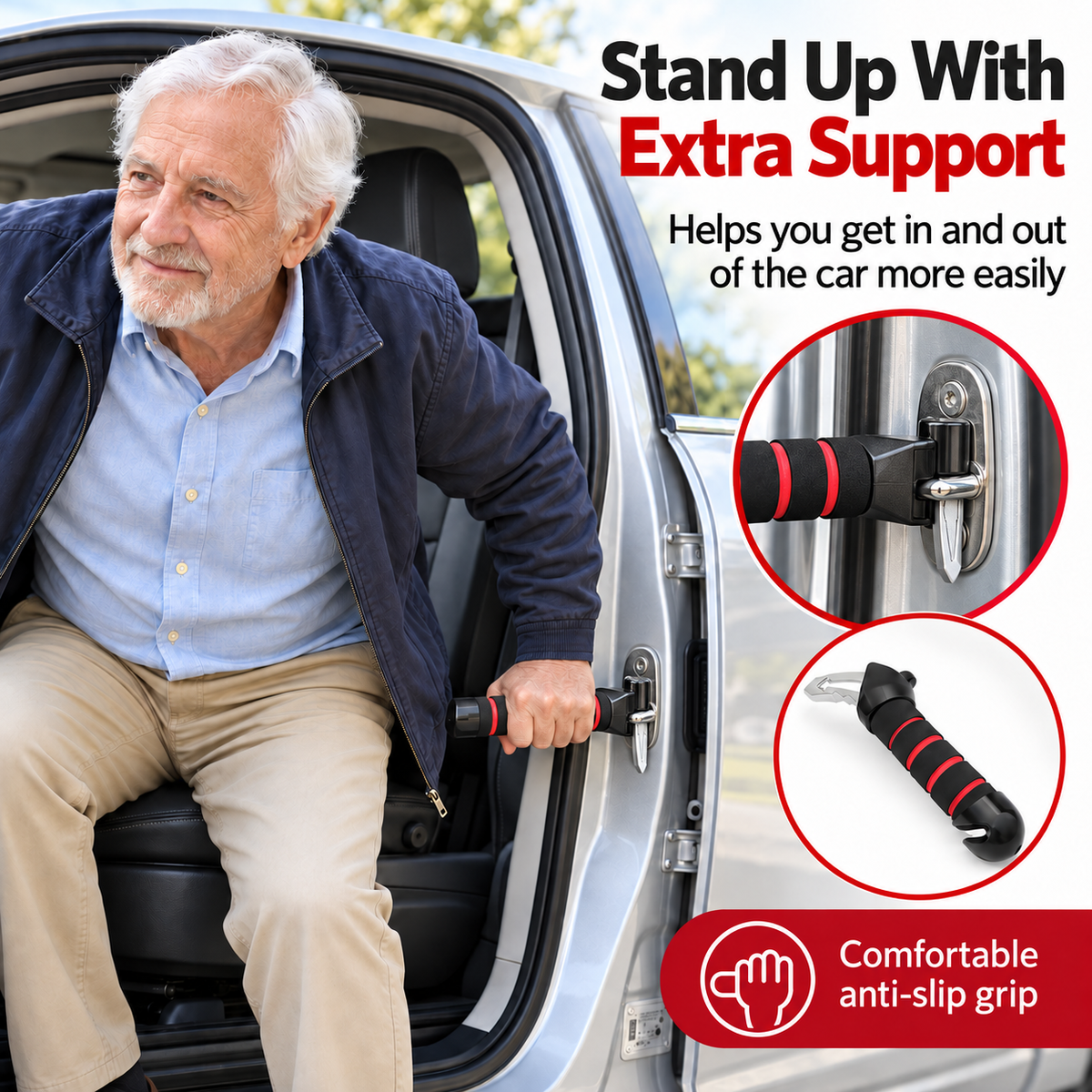 3-in-1 Car Door Assist Handle