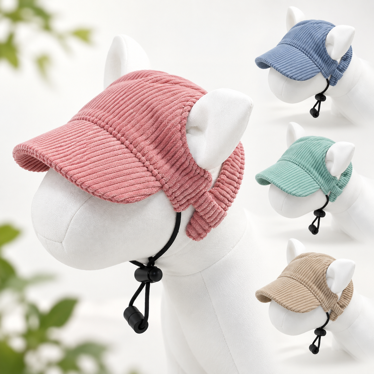 Adjustable Corduroy Dog Baseball Cap