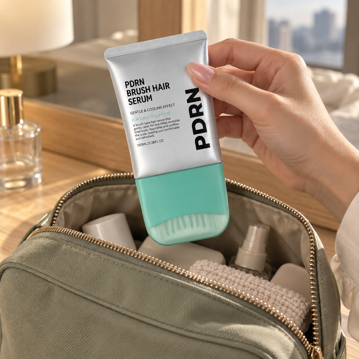 PDRN Scalp Serum with Built In Massage Brush 100ml Daily Hair and Scalp Care