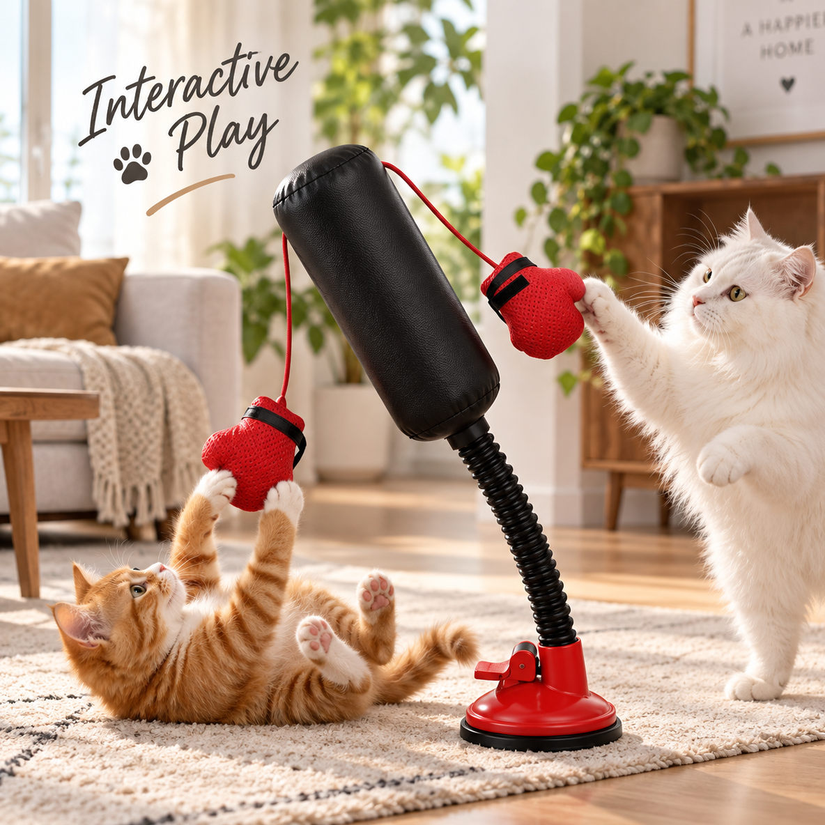Spring Rebound Cat Boxing Toy