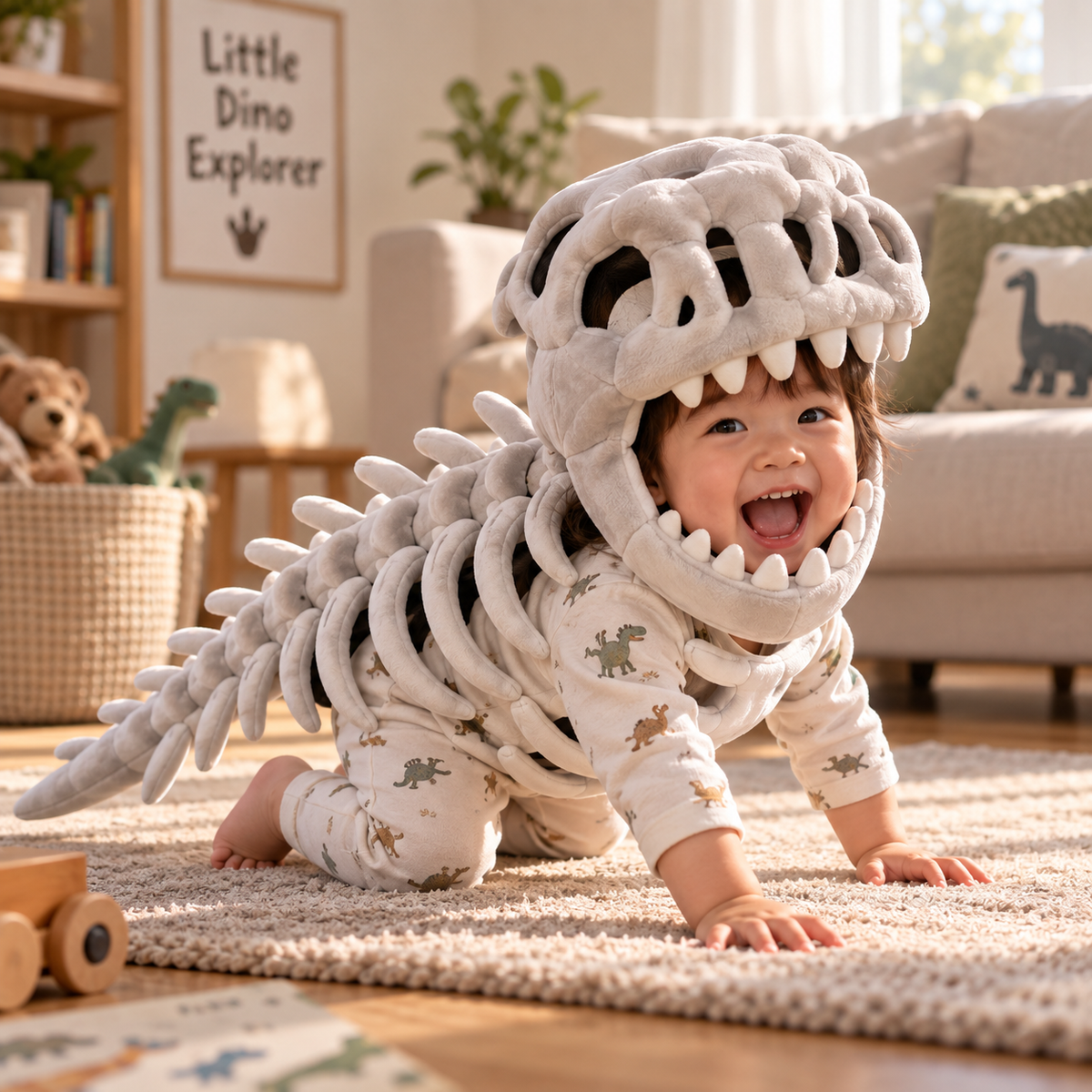 3D Dinosaur Skeleton Plush Costume Prop