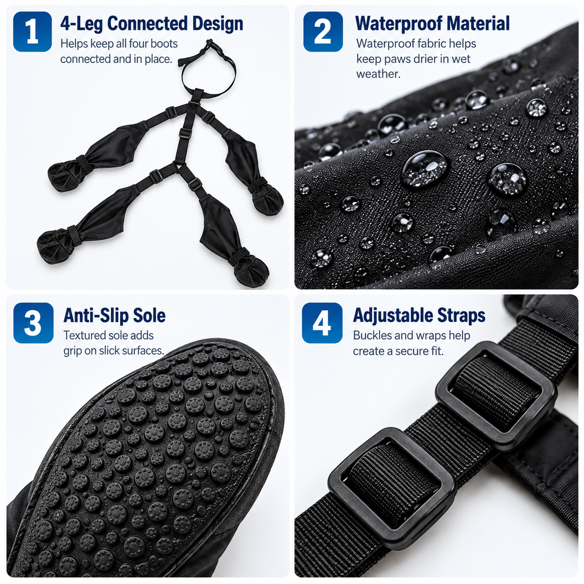 Waterproof 4-Leg Connected Dog Boots