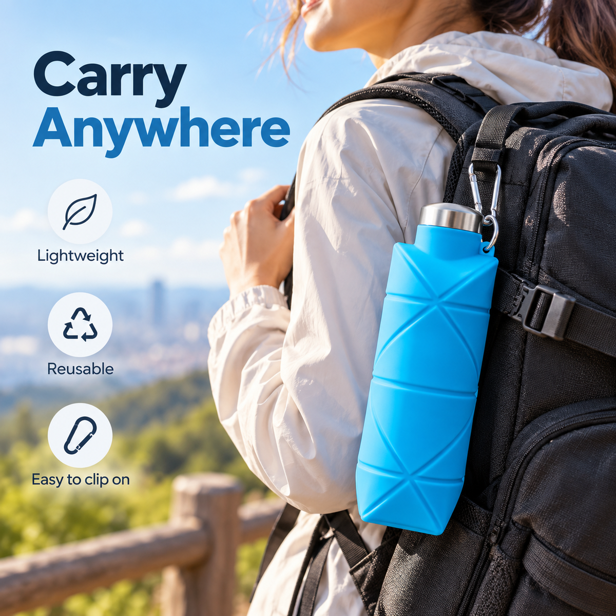 Foldable Silicone Sports Water Bottle