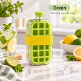 2-in-1 Portable Ice Cube Maker & Storage Bottle – No-Touch Easy Release Ice Tray with Lid