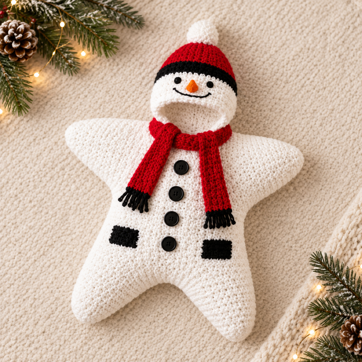 Christmas Star Baby Knitted Romper – Cozy Hooded Holiday Wrap