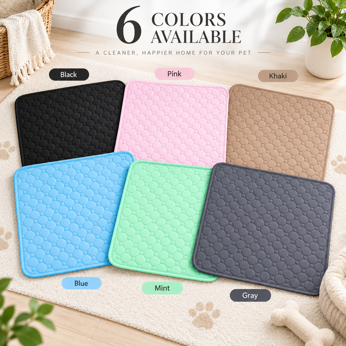 Reusable Washable Dog Pee Pad, 4-Layer Waterproof Pet Training Mat