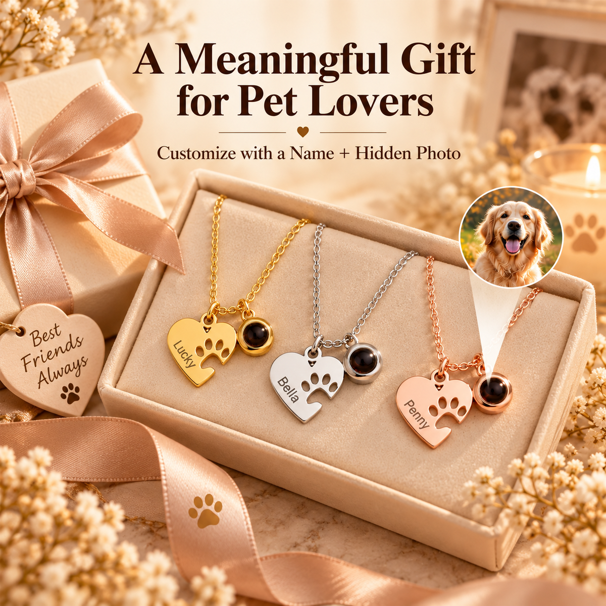 Personalized Pet Photo Projection Necklace