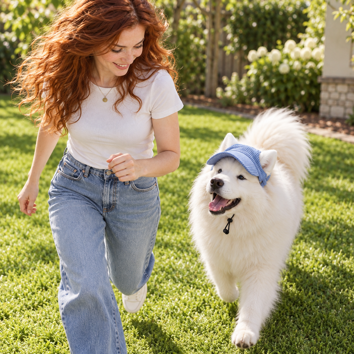 Adjustable Corduroy Dog Baseball Cap