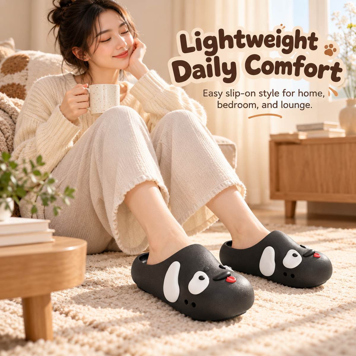 Cartoon Dog Platform Clogs