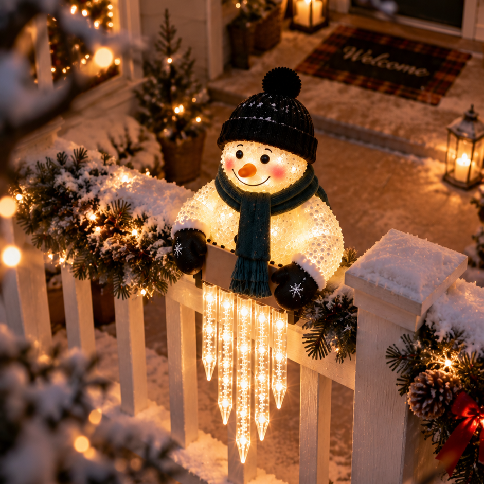 Winter Glow Solar Snowman Icicle Light